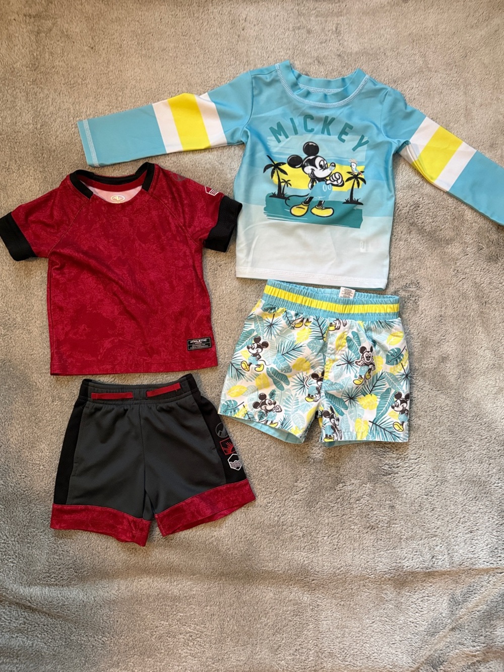 Summer bundle Disney Mickey Blue Swim Top with Tropical Mickey Swim Shorts